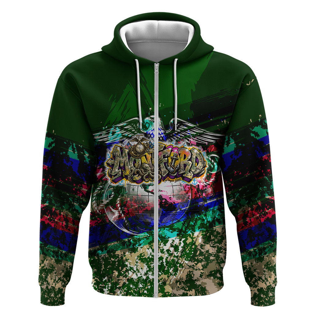 Montford Point Marines 1942 The First 20000 Zip Hoodie Vintage Vinyl Record Camouflage Graffiti Art