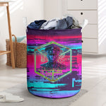 Montford Point Marines Legacy 1942 Laundry Basket The Right To Fight Retro Glitch Vaporwave Art