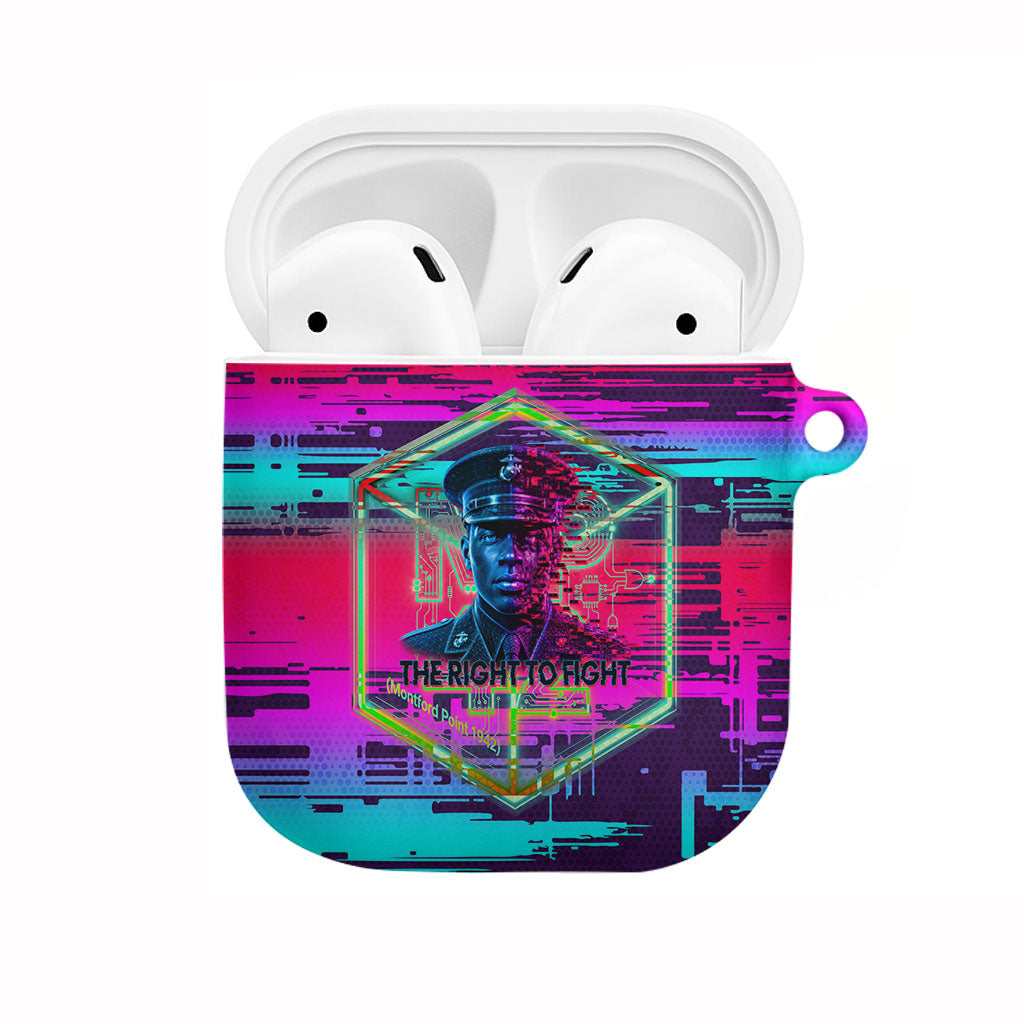 Montford Point Marines Legacy 1942 AirPods Case The Right To Fight Retro Glitch Vaporwave Art