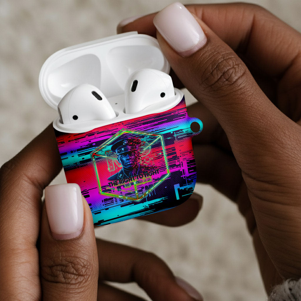 Montford Point Marines Legacy 1942 AirPods Case The Right To Fight Retro Glitch Vaporwave Art