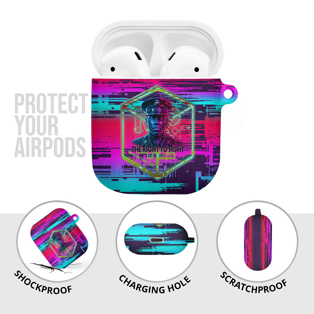 Montford Point Marines Legacy 1942 AirPods Case The Right To Fight Retro Glitch Vaporwave Art