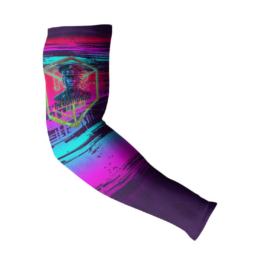 Montford Point Marines Legacy 1942 Arm Sleeves The Right To Fight Retro Glitch Vaporwave Art