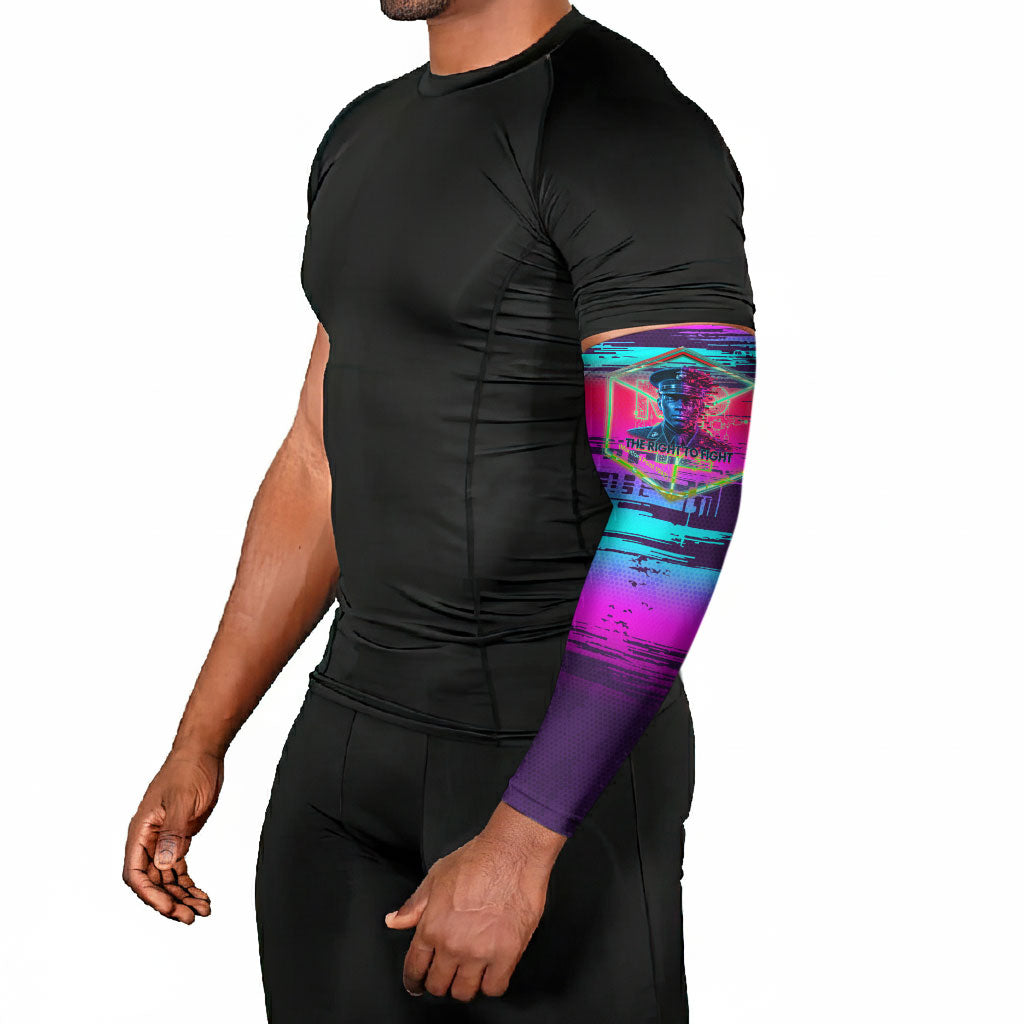 Montford Point Marines Legacy 1942 Arm Sleeves The Right To Fight Retro Glitch Vaporwave Art
