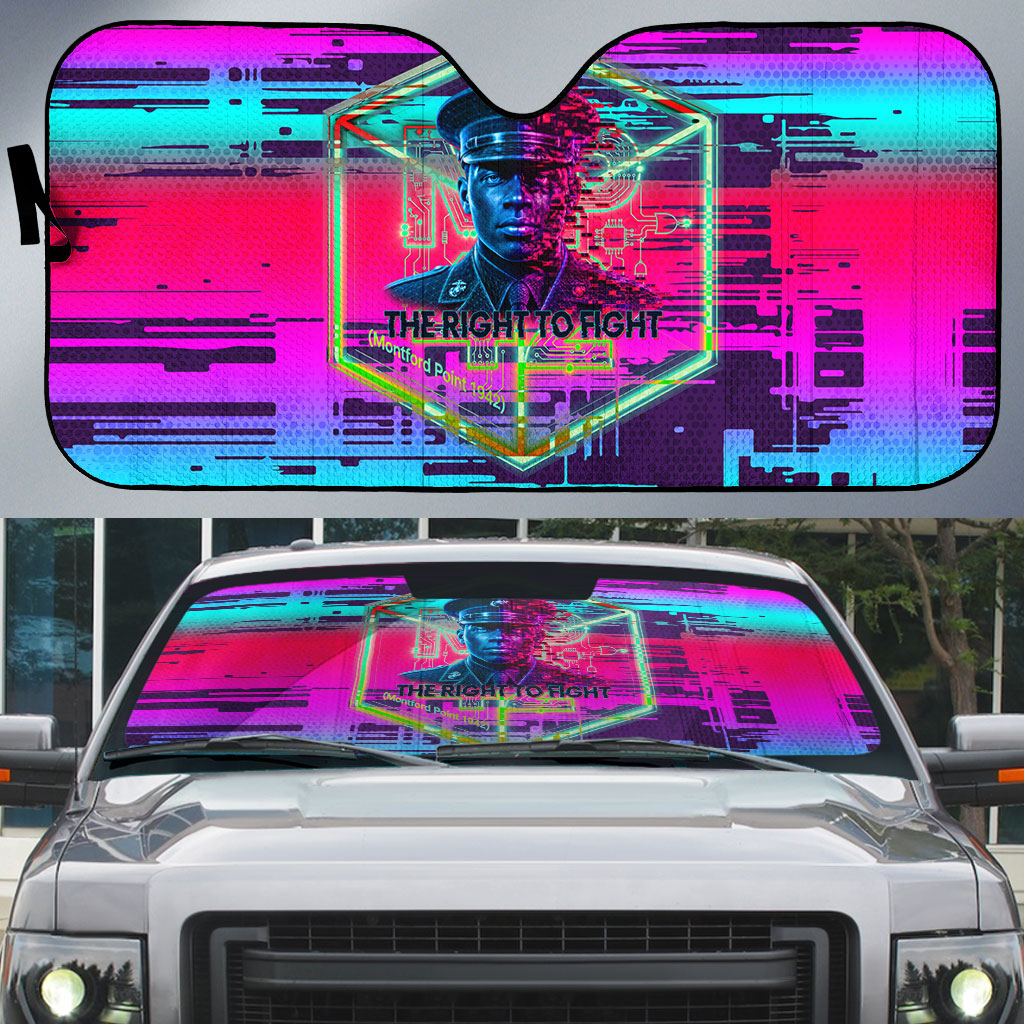 Montford Point Marines Legacy 1942 Auto Sun Shade The Right To Fight Retro Glitch Vaporwave Art