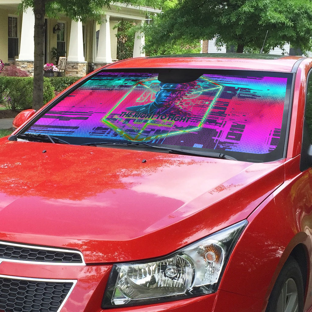 Montford Point Marines Legacy 1942 Auto Sun Shade The Right To Fight Retro Glitch Vaporwave Art