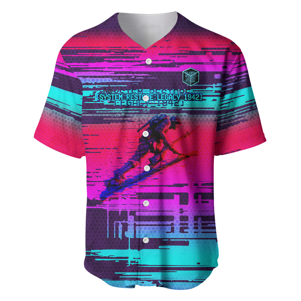 Montford Point Marines Legacy 1942 Baseball Jersey The Right To Fight Retro Glitch Vaporwave Art
