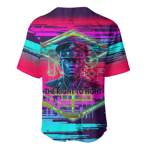 Montford Point Marines Legacy 1942 Baseball Jersey The Right To Fight Retro Glitch Vaporwave Art