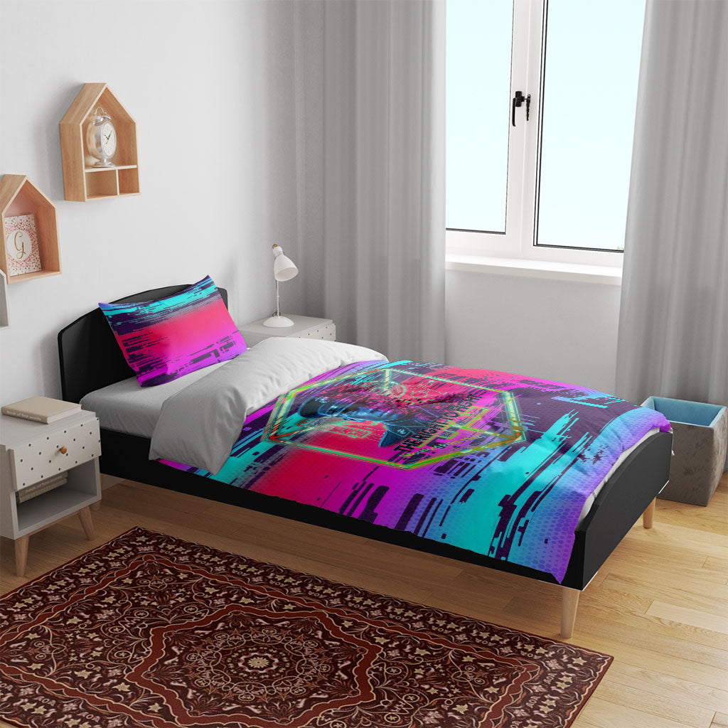 Montford Point Marines Legacy 1942 Bedding Set The Right To Fight Retro Glitch Vaporwave Art