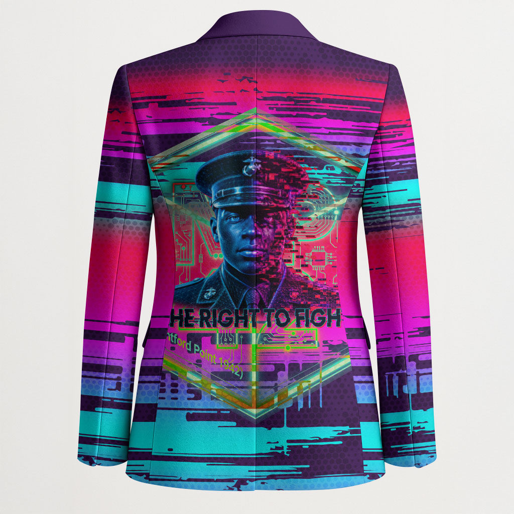 Montford Point Marines Legacy 1942 Blazer The Right To Fight Retro Glitch Vaporwave Art