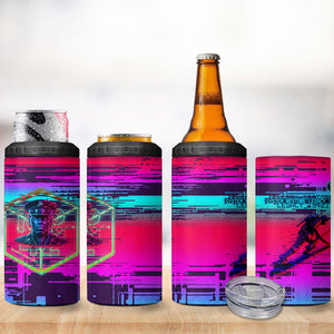 Montford Point Marines Legacy 1942 4 in 1 Can Cooler Tumbler The Right To Fight Retro Glitch Vaporwave Art