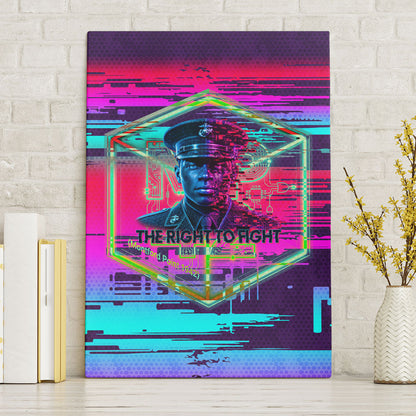 Montford Point Marines Legacy 1942 Canvas Wall Art The Right To Fight Retro Glitch Vaporwave Art
