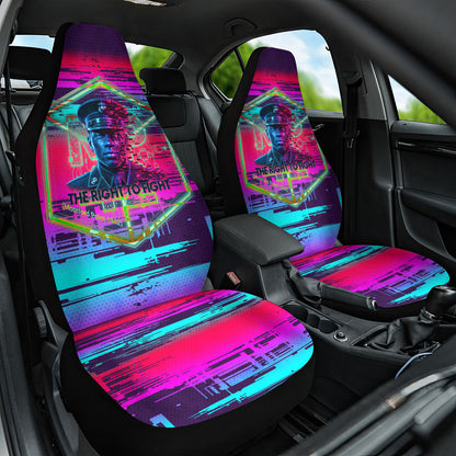 Montford Point Marines Legacy 1942 Car Seat Cover The Right To Fight Retro Glitch Vaporwave Art