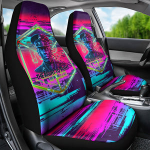 Montford Point Marines Legacy 1942 Car Seat Cover The Right To Fight Retro Glitch Vaporwave Art