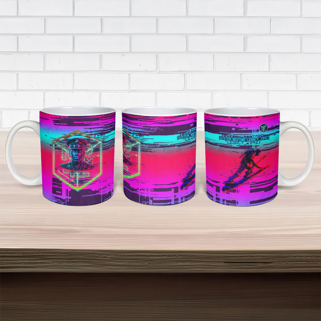 Montford Point Marines Legacy 1942 Ceramic Mug The Right To Fight Retro Glitch Vaporwave Art