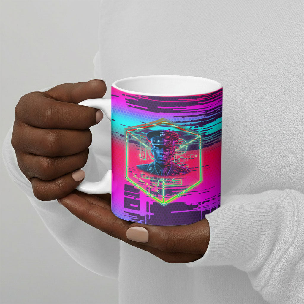 Montford Point Marines Legacy 1942 Ceramic Mug The Right To Fight Retro Glitch Vaporwave Art