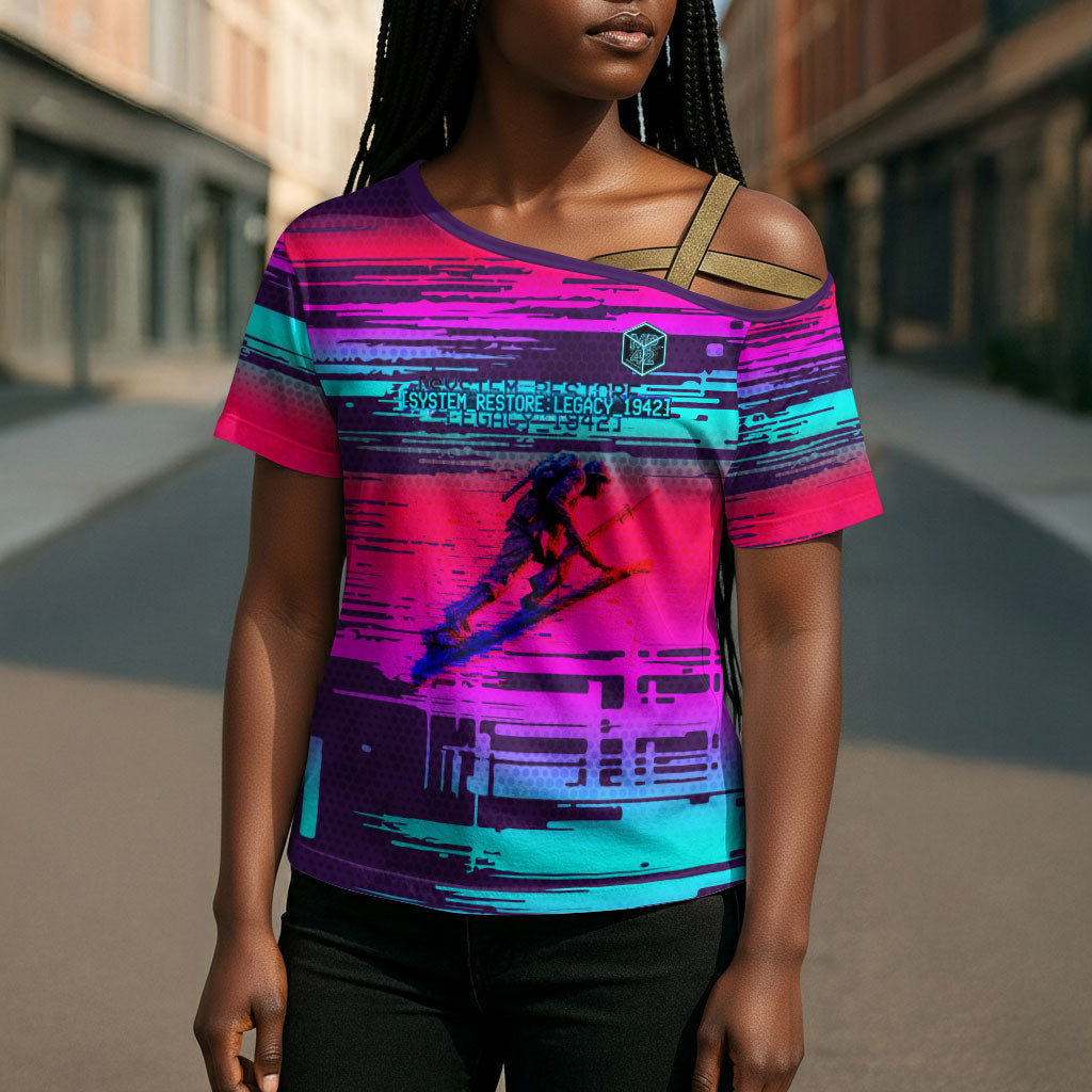 Montford Point Marines Legacy 1942 Cross Shoulder Shirt The Right To Fight Retro Glitch Vaporwave Art