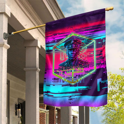 Montford Point Marines Legacy 1942 Garden Flag The Right To Fight Retro Glitch Vaporwave Art