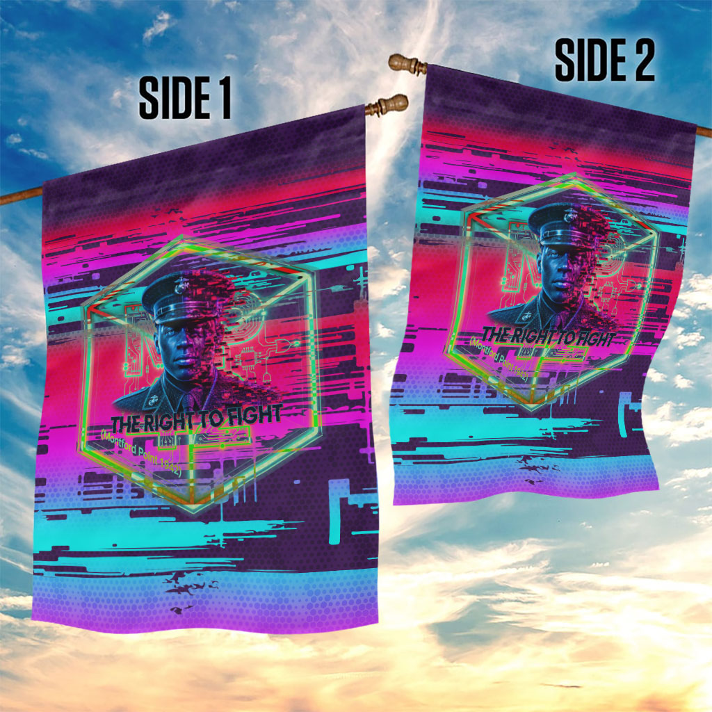 Montford Point Marines Legacy 1942 Garden Flag The Right To Fight Retro Glitch Vaporwave Art