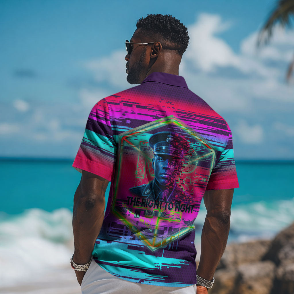Montford Point Marines Legacy 1942 Hawaiian Shirt The Right To Fight Retro Glitch Vaporwave Art