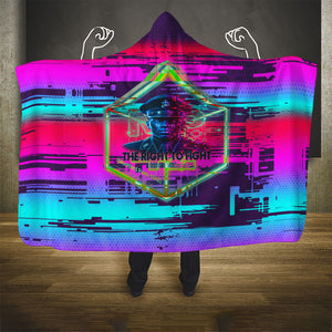 Montford Point Marines Legacy 1942 Hooded Blanket The Right To Fight Retro Glitch Vaporwave Art