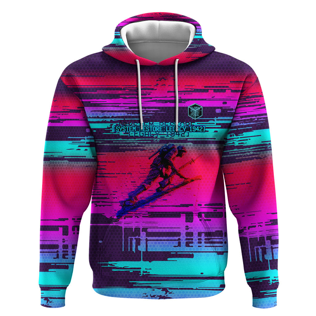 Montford Point Marines Legacy 1942 Hoodie The Right To Fight Retro Glitch Vaporwave Art