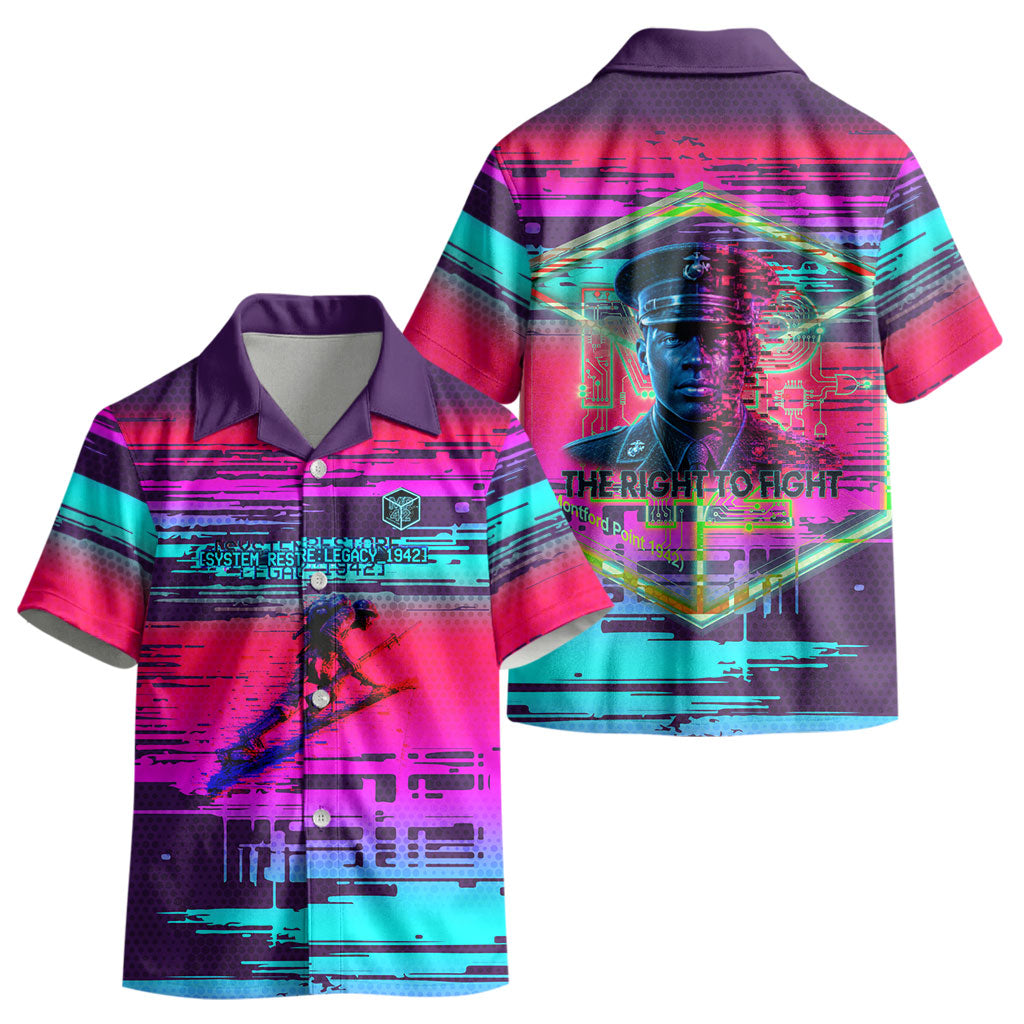 Montford Point Marines Legacy 1942 Kid Hawaiian Shirt The Right To Fight Retro Glitch Vaporwave Art