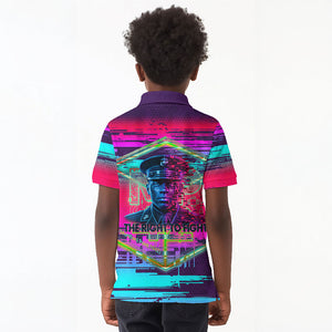 Montford Point Marines Legacy 1942 Kid Polo Shirt The Right To Fight Retro Glitch Vaporwave Art