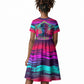 Montford Point Marines Legacy 1942 Kid Short Sleeve Dress The Right To Fight Retro Glitch Vaporwave Art