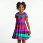 Montford Point Marines Legacy 1942 Kid Short Sleeve Dress The Right To Fight Retro Glitch Vaporwave Art