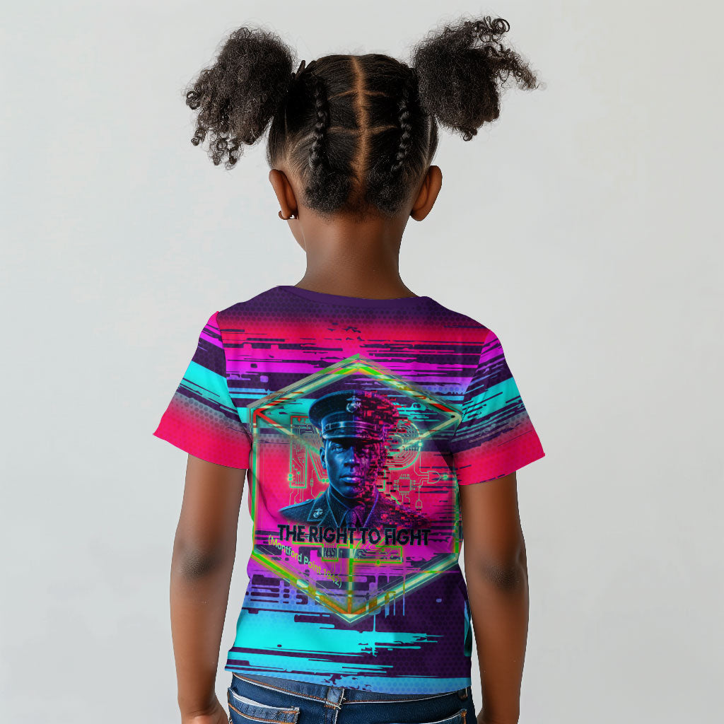 Montford Point Marines Legacy 1942 Kid T shirt The Right To Fight Retro Glitch Vaporwave Art