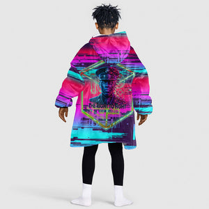 Montford Point Marines Legacy 1942 Kid Wearable Blanket Hoodie The Right To Fight Retro Glitch Vaporwave Art