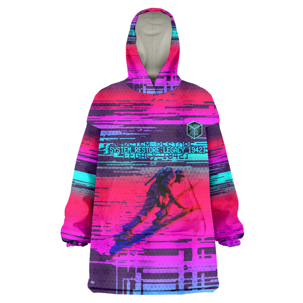 Montford Point Marines Legacy 1942 Kid Wearable Blanket Hoodie The Right To Fight Retro Glitch Vaporwave Art
