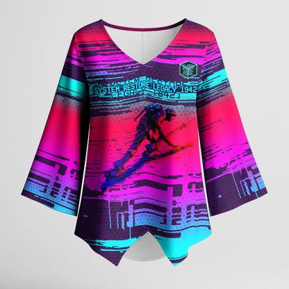 Montford Point Marines Legacy 1942 Kimono Sleeve Blouse The Right To Fight Retro Glitch Vaporwave Art