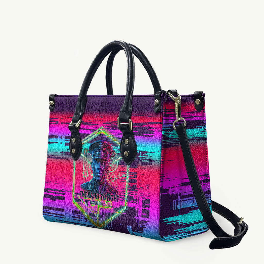 Montford Point Marines Legacy 1942 Leather Bag The Right To Fight Retro Glitch Vaporwave Art