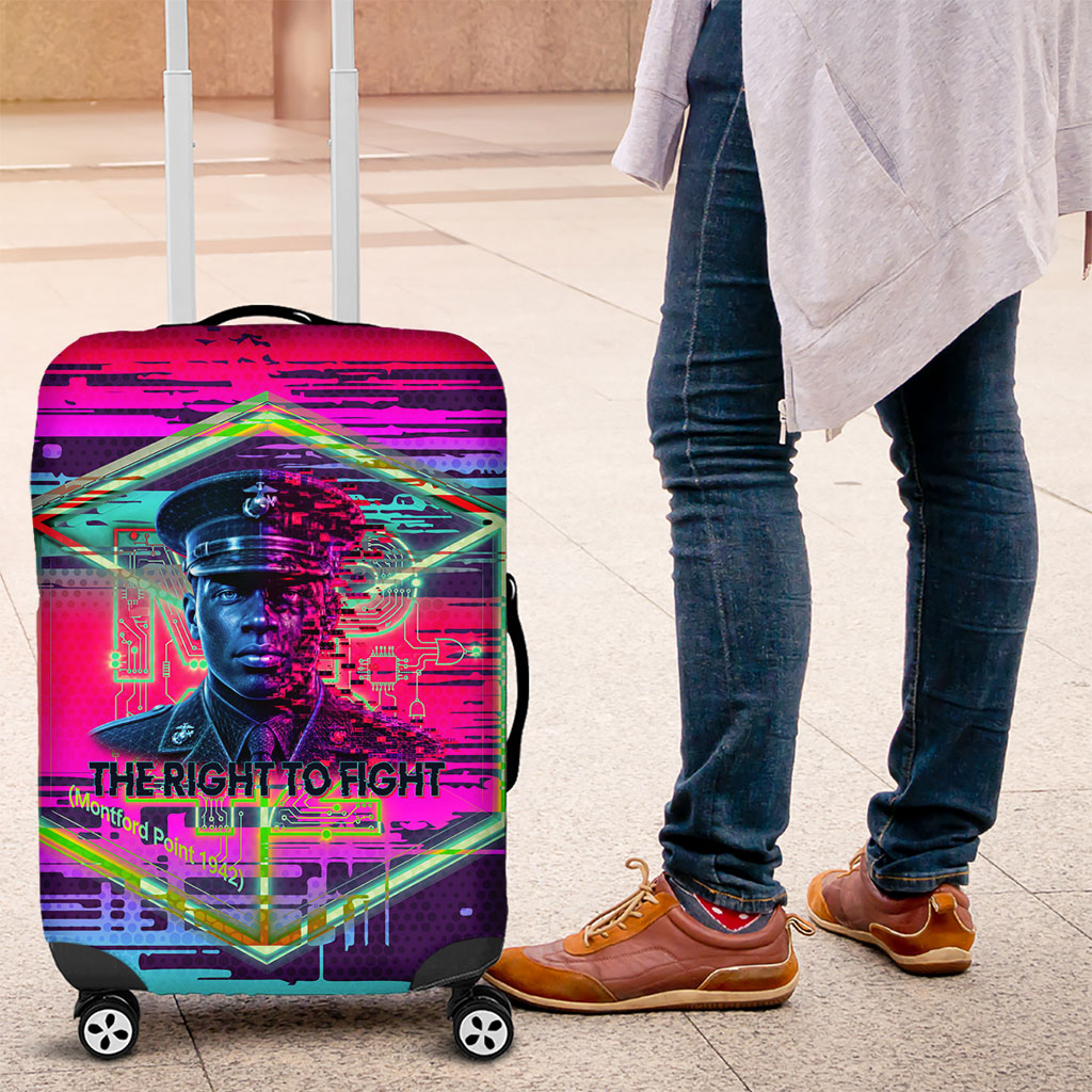 Montford Point Marines Legacy 1942 Luggage Cover The Right To Fight Retro Glitch Vaporwave Art