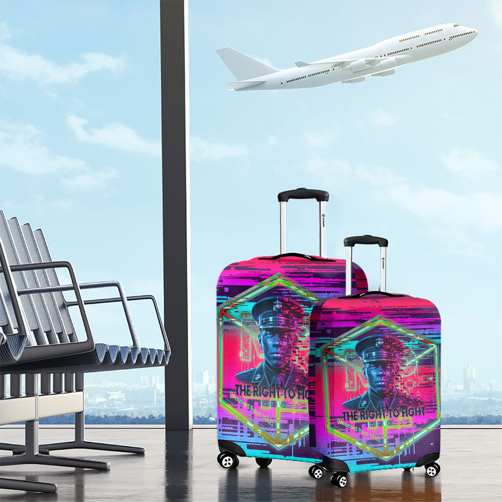 Montford Point Marines Legacy 1942 Luggage Cover The Right To Fight Retro Glitch Vaporwave Art