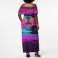 Montford Point Marines Legacy 1942 Off Shoulder Maxi Dress The Right To Fight Retro Glitch Vaporwave Art