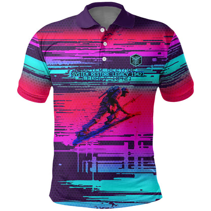 Montford Point Marines Legacy 1942 Polo Shirt The Right To Fight Retro Glitch Vaporwave Art