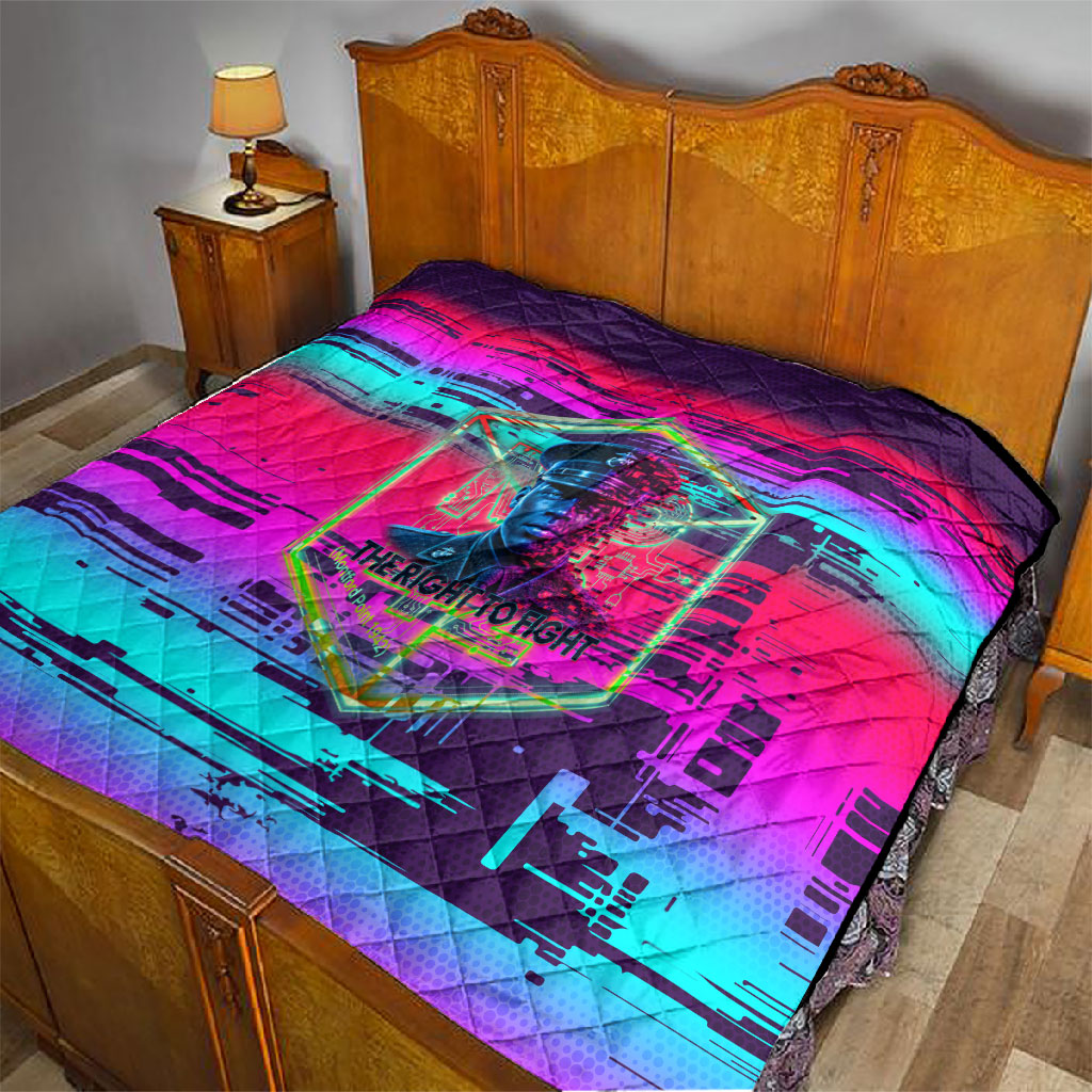 Montford Point Marines Legacy 1942 Quilt The Right To Fight Retro Glitch Vaporwave Art