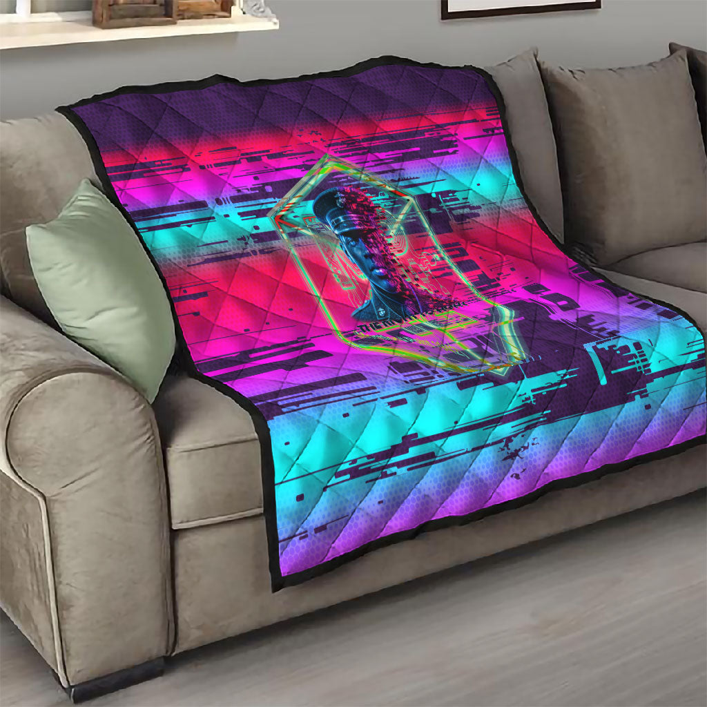 Montford Point Marines Legacy 1942 Quilt The Right To Fight Retro Glitch Vaporwave Art