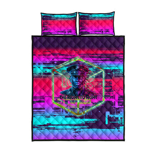 Montford Point Marines Legacy 1942 Quilt Bed Set The Right To Fight Retro Glitch Vaporwave Art