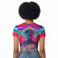Montford Point Marines Legacy 1942 Raglan Cropped T shirt The Right To Fight Retro Glitch Vaporwave Art