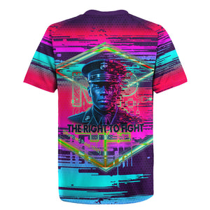 Montford Point Marines Legacy 1942 Rugby Jersey The Right To Fight Retro Glitch Vaporwave Art