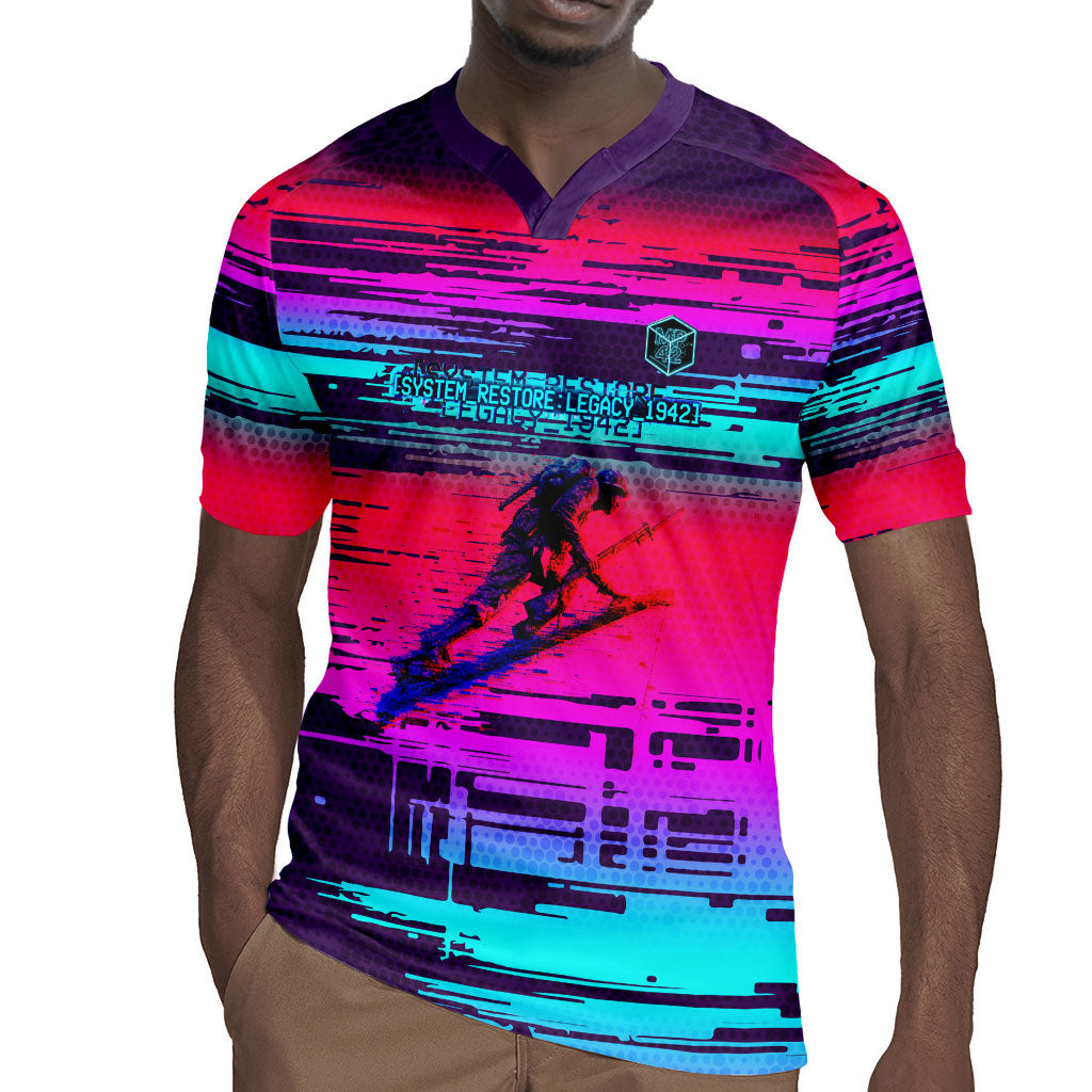 Montford Point Marines Legacy 1942 Rugby Jersey The Right To Fight Retro Glitch Vaporwave Art