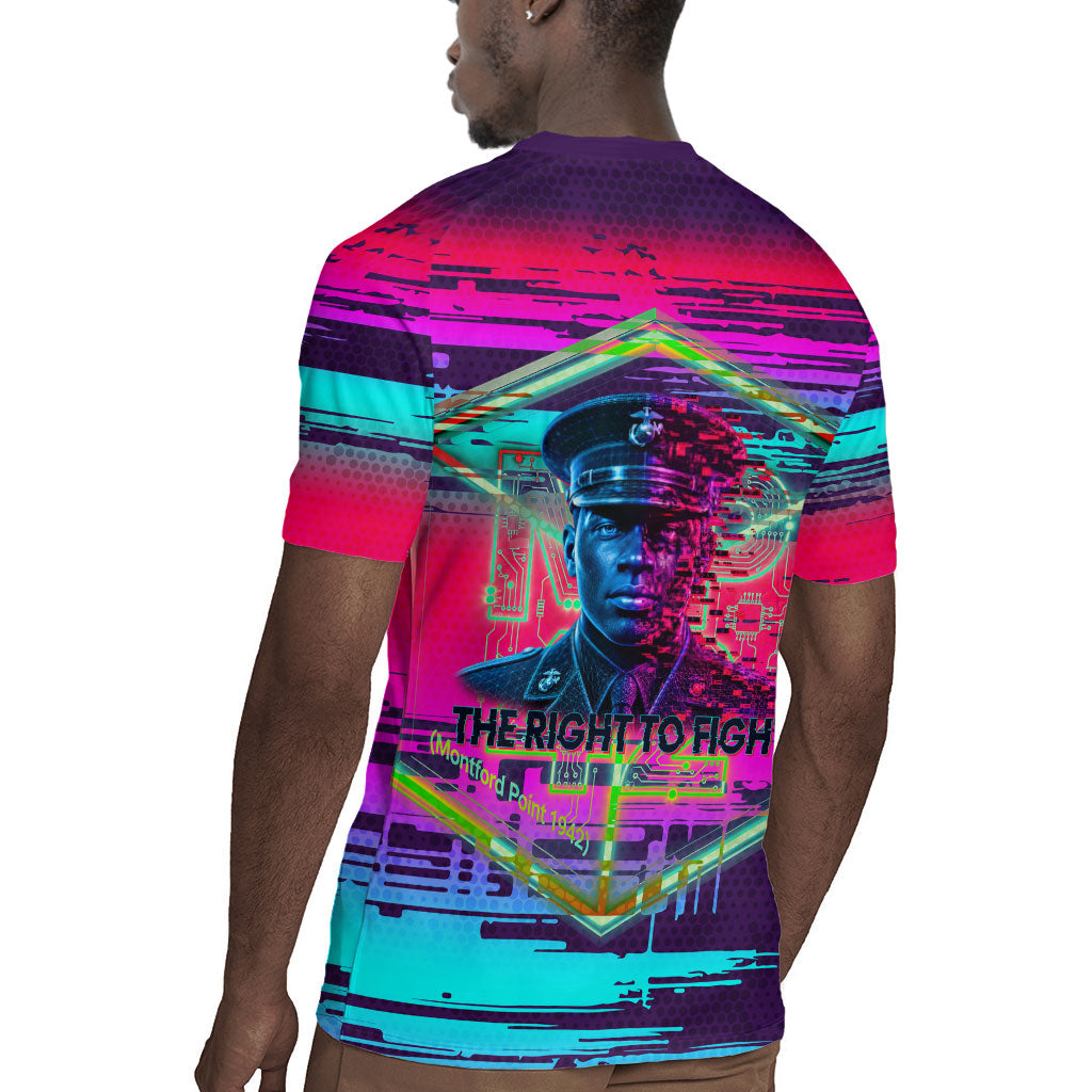 Montford Point Marines Legacy 1942 Rugby Jersey The Right To Fight Retro Glitch Vaporwave Art