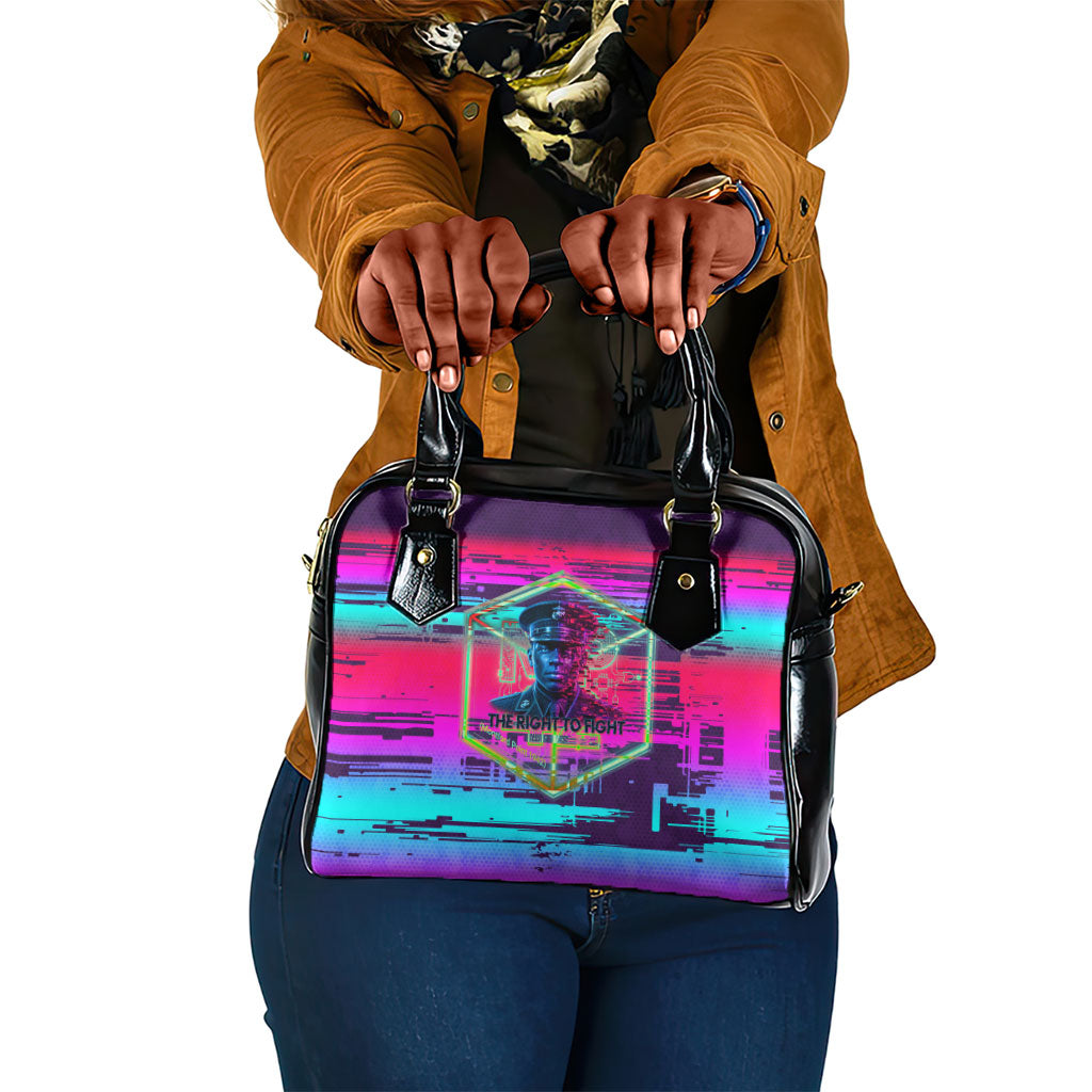 Montford Point Marines Legacy 1942 Shoulder Handbag The Right To Fight Retro Glitch Vaporwave Art
