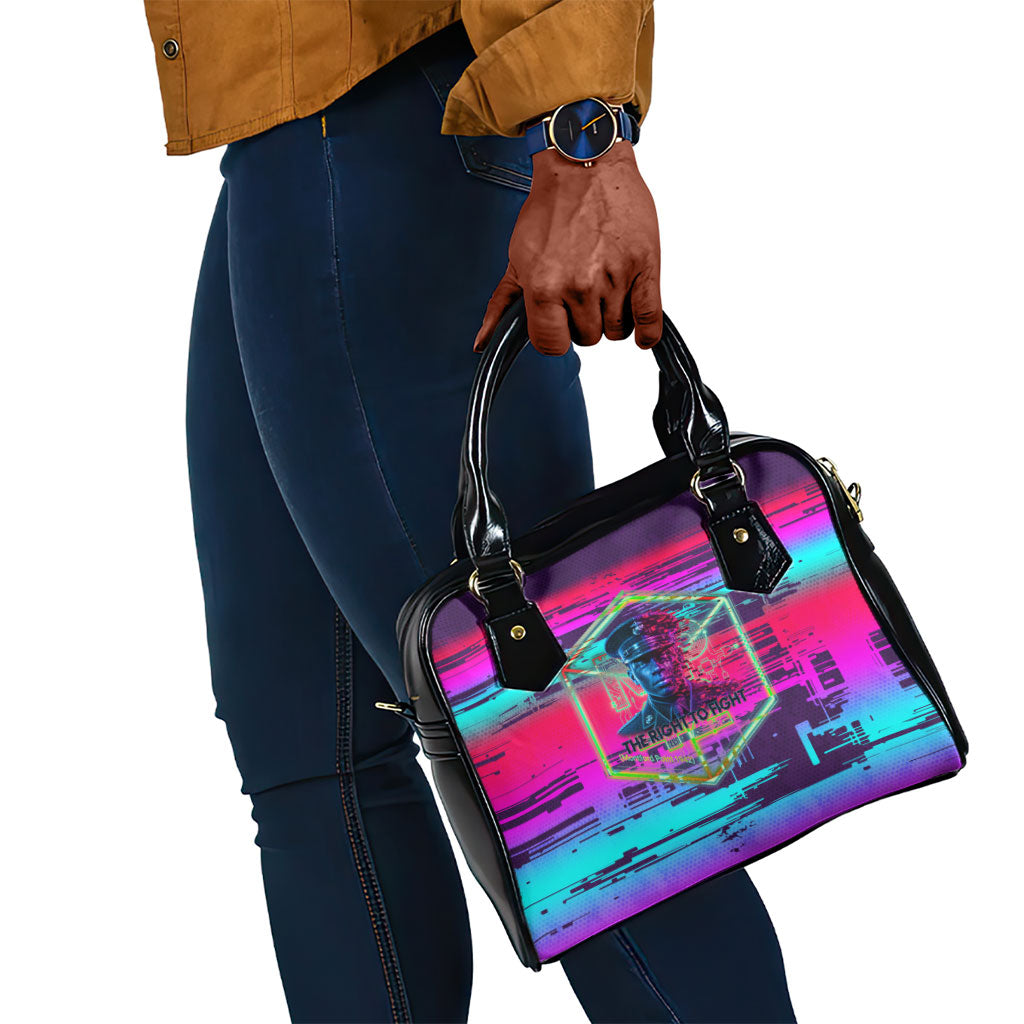 Montford Point Marines Legacy 1942 Shoulder Handbag The Right To Fight Retro Glitch Vaporwave Art