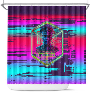 Montford Point Marines Legacy 1942 Shower Curtain The Right To Fight Retro Glitch Vaporwave Art