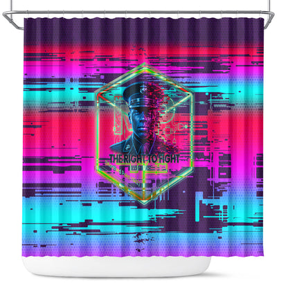 Montford Point Marines Legacy 1942 Shower Curtain The Right To Fight Retro Glitch Vaporwave Art