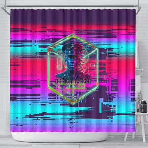 Montford Point Marines Legacy 1942 Shower Curtain The Right To Fight Retro Glitch Vaporwave Art